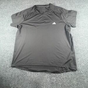 Adidas Performance T Shirt Mens XL Black Logo Regular Fit Sweat Wicking Athletic